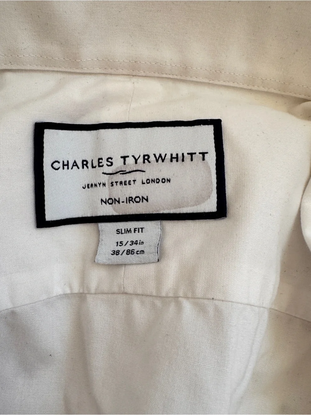 Charles Tyrwhitt White Non-Iron Slim Fit Shirt 15/34